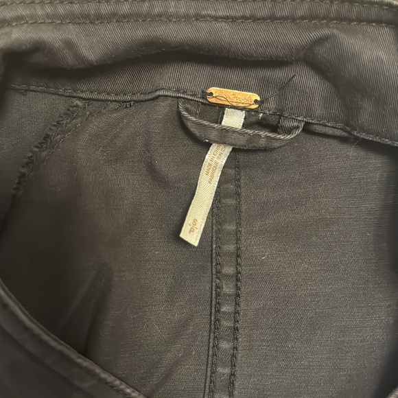 Free People Black Military Double Breasted Ruffle Hem Jacket size small - Picture 7 of 7